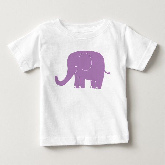 Lila Elephant Romper Tee Shirt (Framsida)