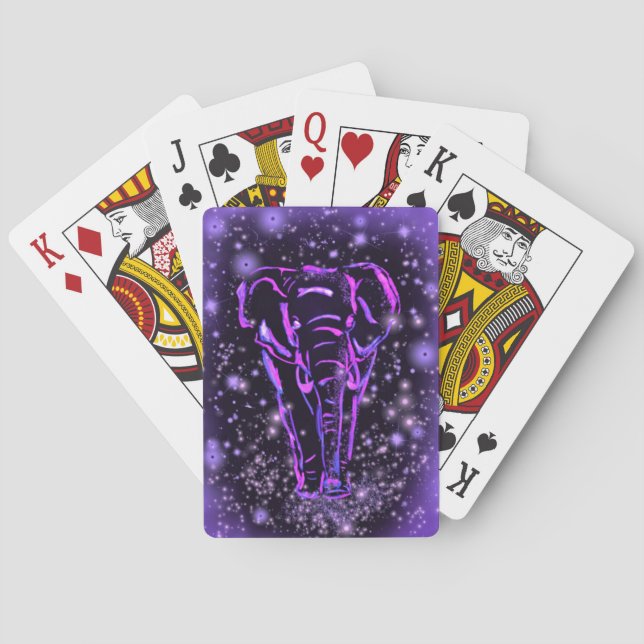 Lila Elephant-spelkort Casinokort (Baksidan)