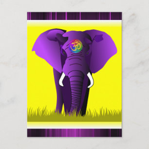 Lila Elephant-vykort Vykort