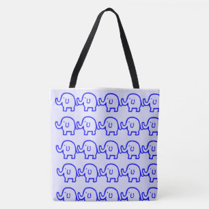 Lila Elephants Tote Bag Tygkasse