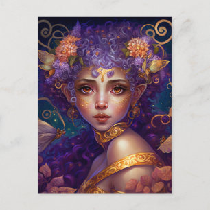 Lila Elf Fairy Fantasy Art Vykort
