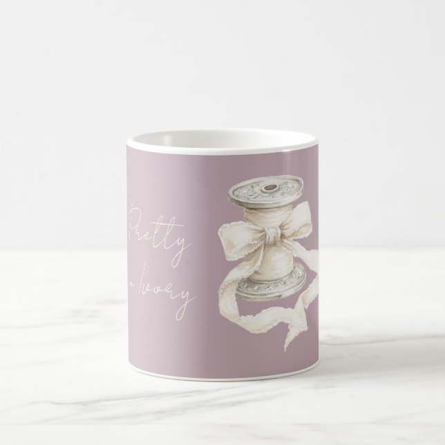 Lila Elfenbensband Kaffemugg (Center)