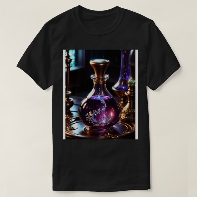 Lila elixir i flaska t shirt (Design framsida)
