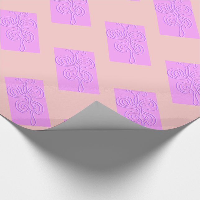 Lila Embossed "Rainbow" Flutterfly Presentpapper (Hörn)
