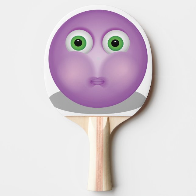 Lila Emoji - Funny Ansikte Pingisracket (Framsidan)