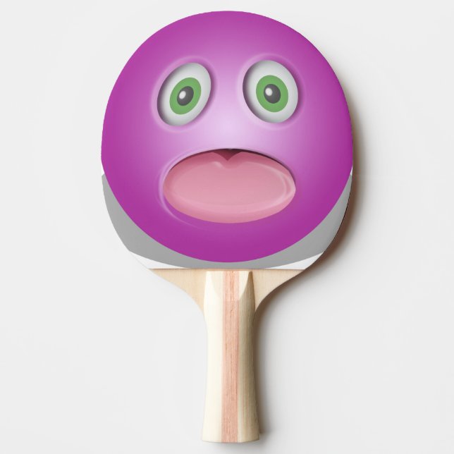 Lila Emoji - Funny Ansikte Pingisracket (Framsidan)