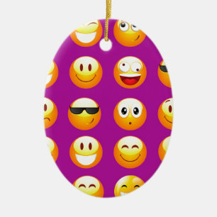 lila emojis julgransprydnad keramik