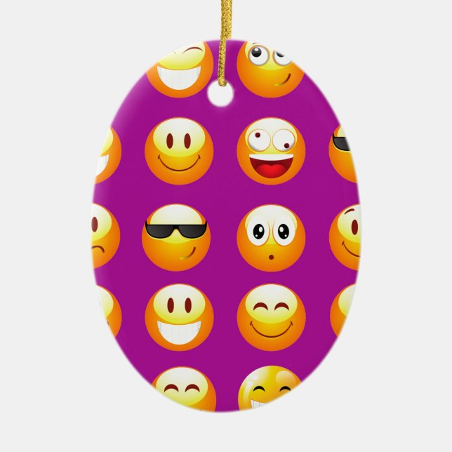 lila emojis julgransprydnad keramik (Framsidan)