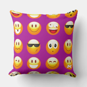 lila emojis kudde