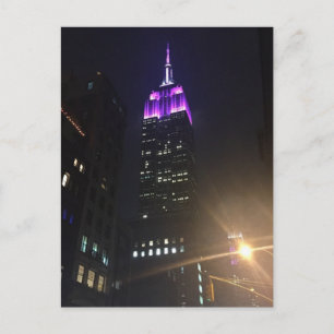Lila Empire state som Bygger NYC Nattnatten Skyscr Vykort