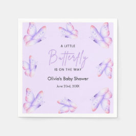 Lila En Liten Fjäril Baby Shower Pappersservett