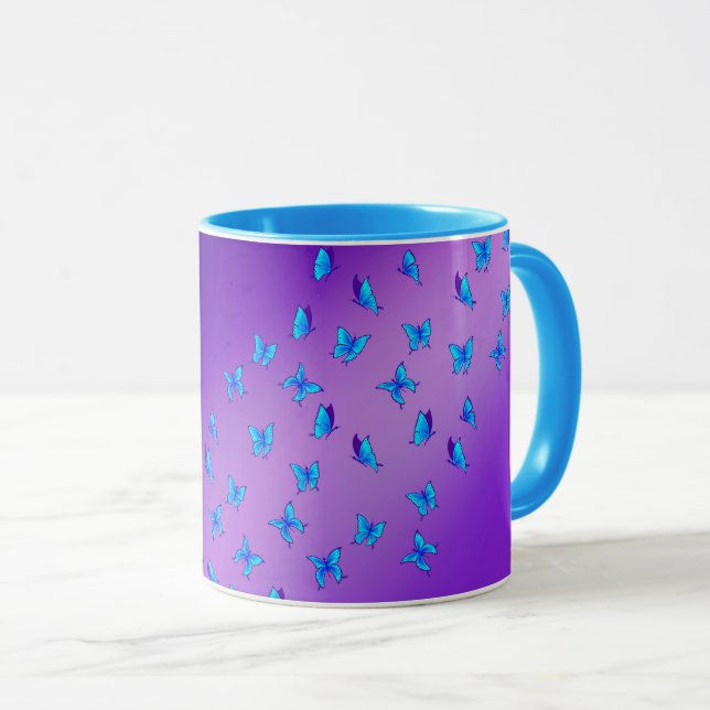 Lila Enchanted Butterflies Mugg (Framsida höger)