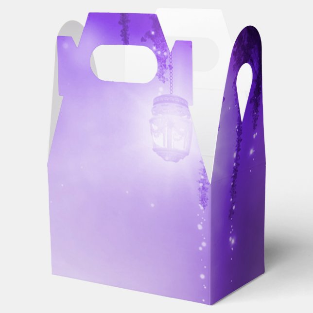 Lila Enchanted Forest Fantasy Wedding Favor Presentaskar (Öppnad)