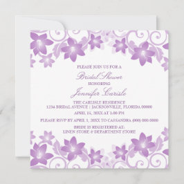 Lila Enkel Blommigt Möhippa Inbjudan