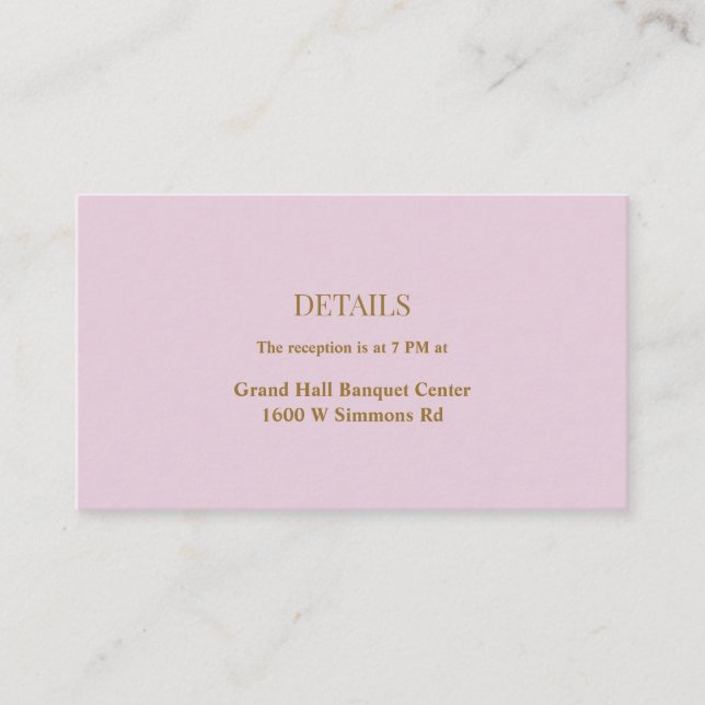 Lila Enkel Bröllopsdetaljer Bifogad Kort (Framsida)