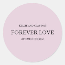 Lila Enkla Bröllop Klassiska Runda Klistermärken