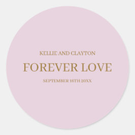 Lila Enkla Bröllop Klassiska Runda Klistermärken