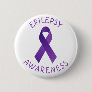 Lila Epilepsy Awareness Ribbon Support Knapp