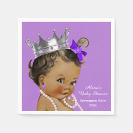 Lila Ethnic Princess Baby Shower Personlig Pappersservett