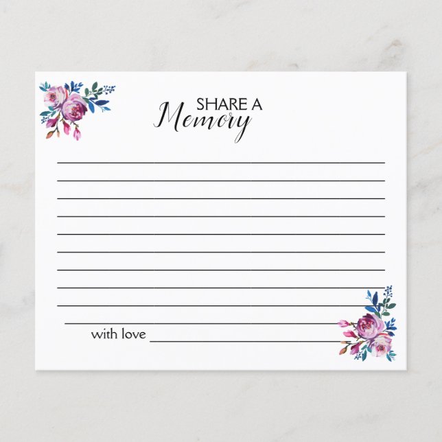 Lila  ett minne, enkelt funktionskort (Framsida)