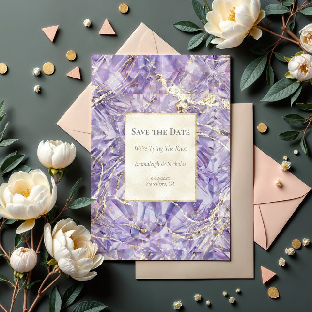 Lila Euphoria Spinel Gemstone Spara datum Vykort (Skapare uppladdad)