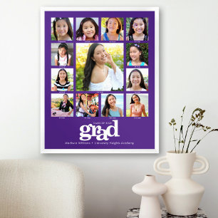 Lila examen K–12 fotokollage djärvt modernt Poster