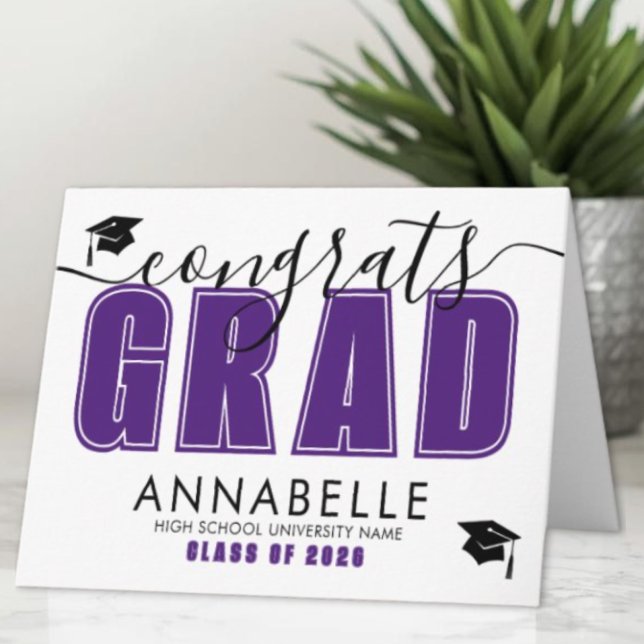 Lila Examen Kort (Purple Graduation Card)