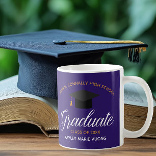 Lila examenspresent anpassad present till akademik kaffemugg