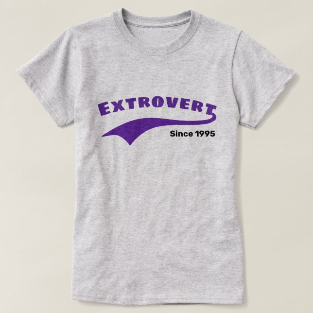 Lila Extrovert Typography Swoboda Anpassningsbar D T Shirt (Design framsida)