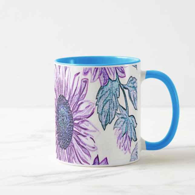 Lila Fabric Flowers Mugg (Höger)