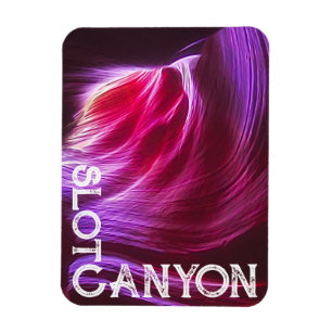 Lila Fackplats Canyon White Text eller Photo & Tex Magnet