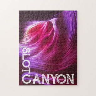 Lila Fackplats Canyon White Text eller Photo & Tex Pussel