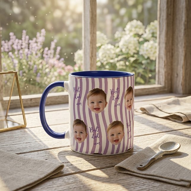 Lila fadersdagspresenter Bästa pappa någonsin kaff Mugg (Skapare uppladdad)