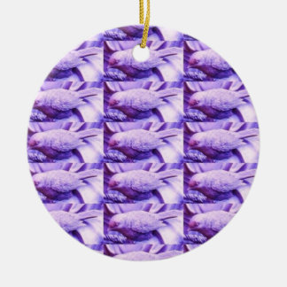 Lila fågelstatyer julgransprydnad keramik