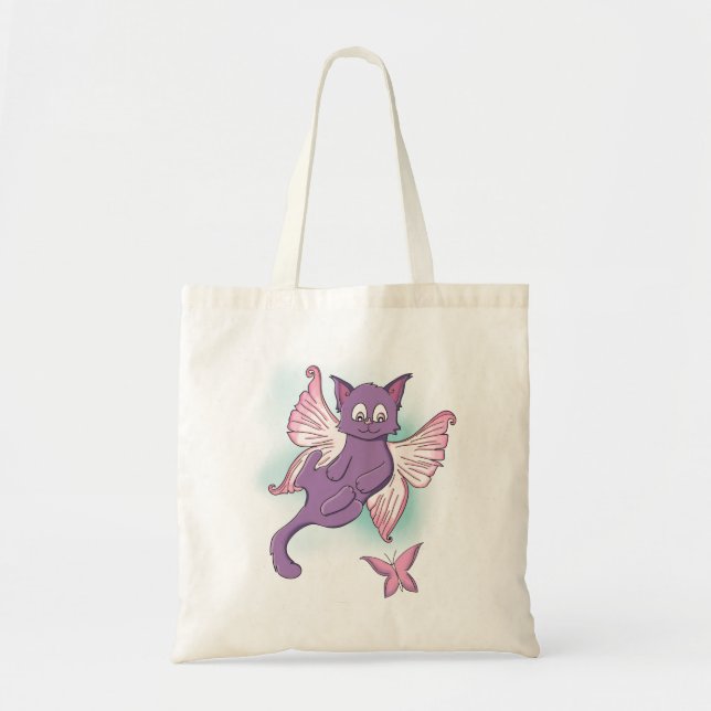 Lila Fairy Cat Tygkasse (Framsidan)