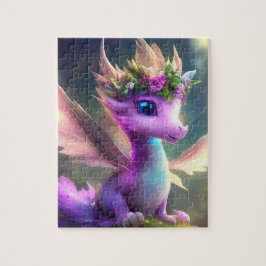 Lila Fairy Dragon Jigszle Puzzle Pussel