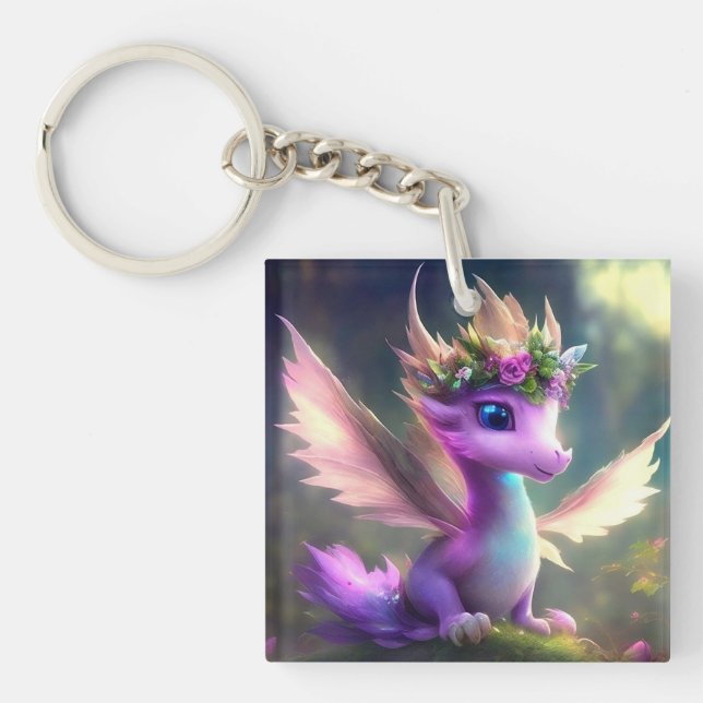 Lila Fairy Dragon Keychain (Framsidan)