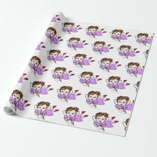 Lila Fairy Flies Gift Wrap Presentpapper