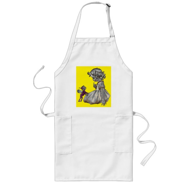 Lila Fairy & Girl Apron Långt Förkläde (Framsidan)