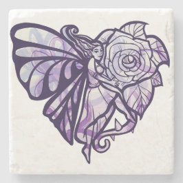 Lila Fairy Heart Stenunderlägg
