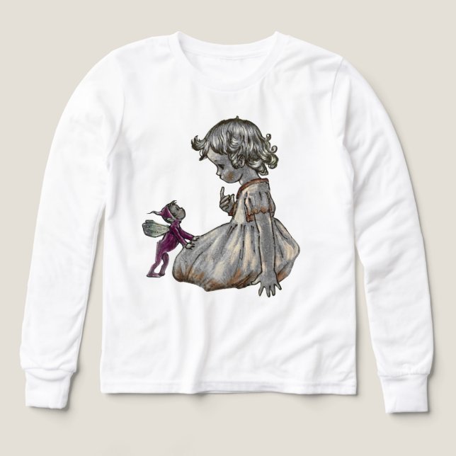 Lila Fairy långärmads barn överst T Shirt (Design framsida)