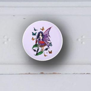 Lila Fairy Mushroom Butterflies Knopp