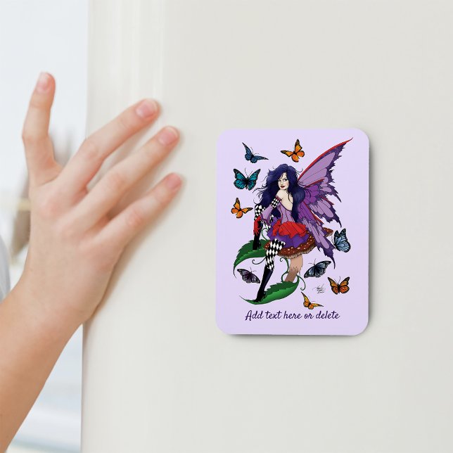 Lila Fairy Mushroom Butterflies Magnet (Skapare uppladdad)