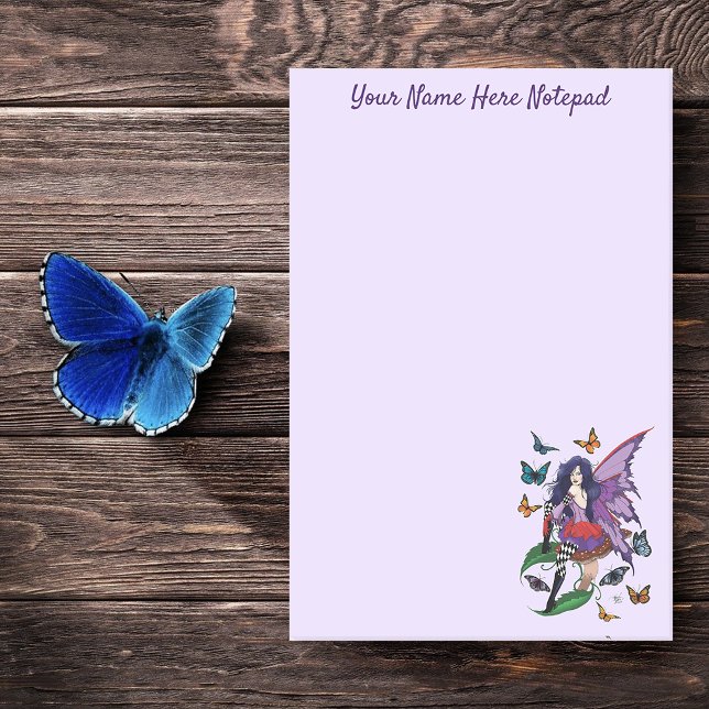 Lila Fairy Mushroom Butterflies Post-it Block (Skapare uppladdad)