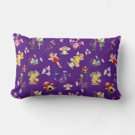 Lila Fairy Mushroom House Thrade Lumbarkudde