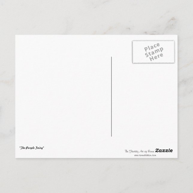 "Lila Fairy"-vykort Vykort (Baksida)