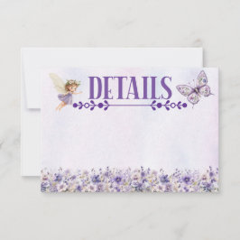 Lila Fairy Watercolor Blommigt Birday Information