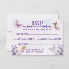 Lila Fairy Watercolor Blommigt Birthday OSA Kort