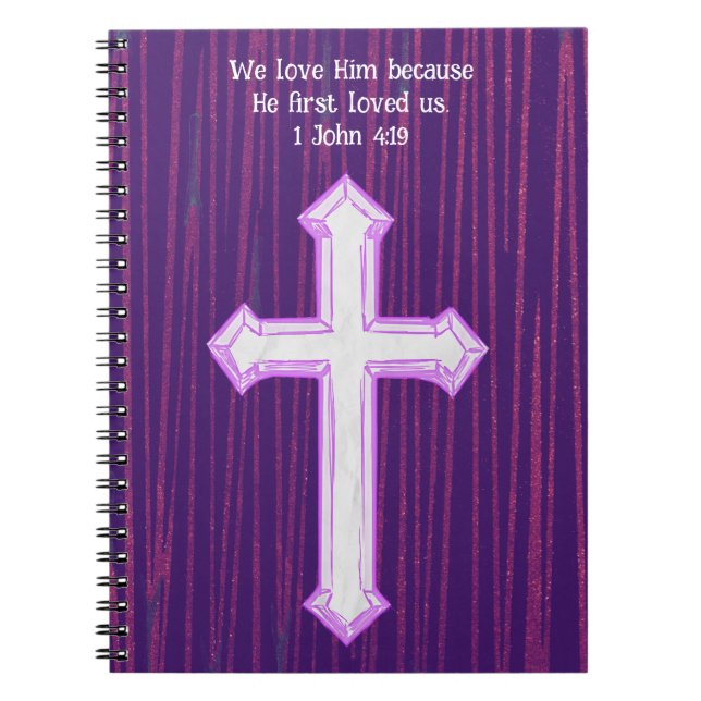 Lila Faith Kor Bible Verse Journal Anteckningsbok (Framsidan)