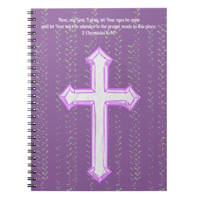 Lila Faith Kor Prayer Journal Bible Verse Anteckningsbok (Framsidan)